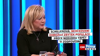 Schillerová: Neočkovaní ohrožují zbytek populace. Přece nebudou trpět ti zodpovědní