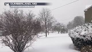 Ominous rumble from thundersnow in Cumberland, Maryland