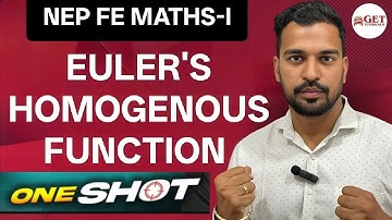 Euler’s Homogeneous Function || NEP Maths-I Surendra Sir