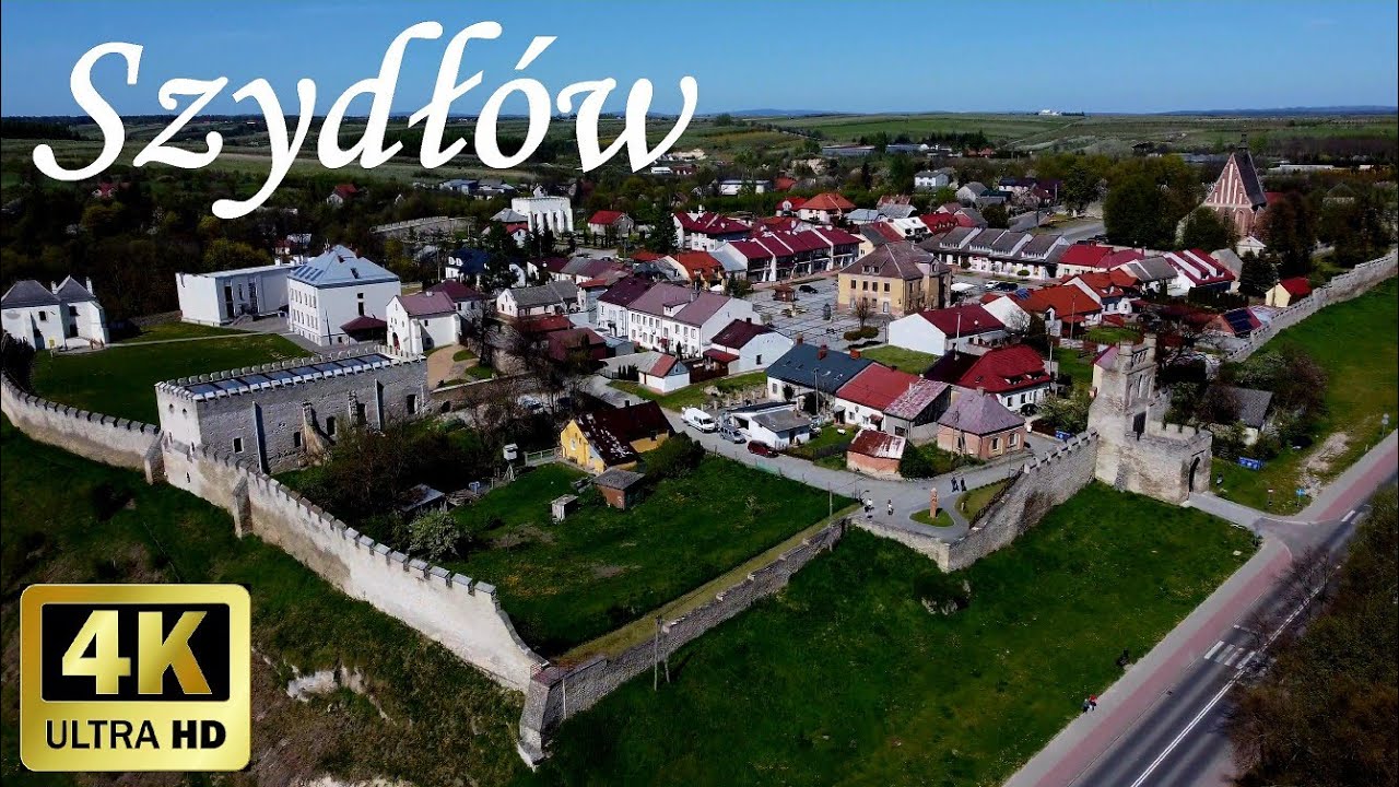 Szydłów z lotu ptaka drona 4k