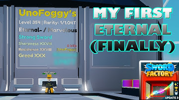 FINALLY GETTING MY FIRST ETERNAL - Roblox Sword Factory X