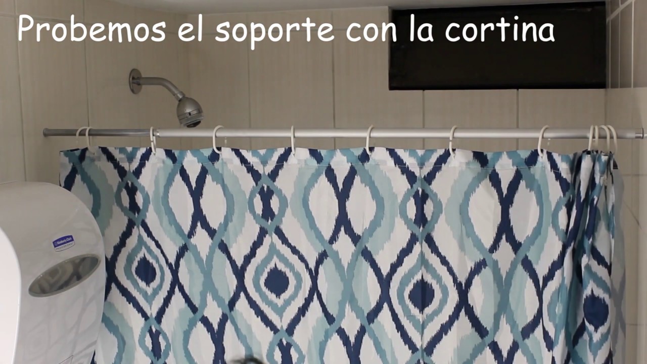 Instalación de barra extensible para cortinas de baño 