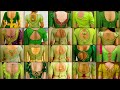 Parrot green colour Blouse Design Blouse Back Neck & Sleeve Design/Blouse Back Neck Designs 2025