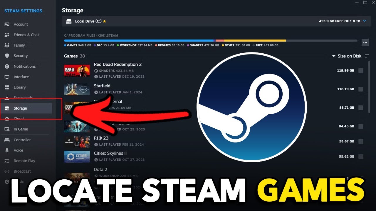 How to Locate Steam Games on Hard Drive - YouTube