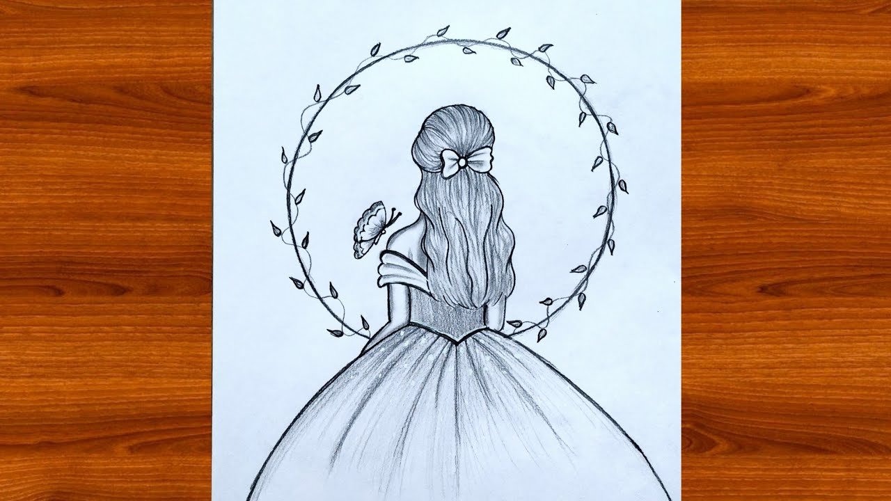 How to draw a Girl in beautiful dress // Easy drawing for beginners // pencil sketch