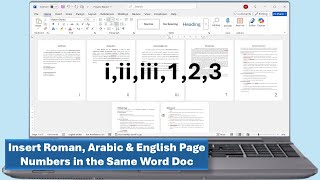 Easiest Way to Insert Roman, Arabic & English Page Numbers in the Same Word Doc-Hindi