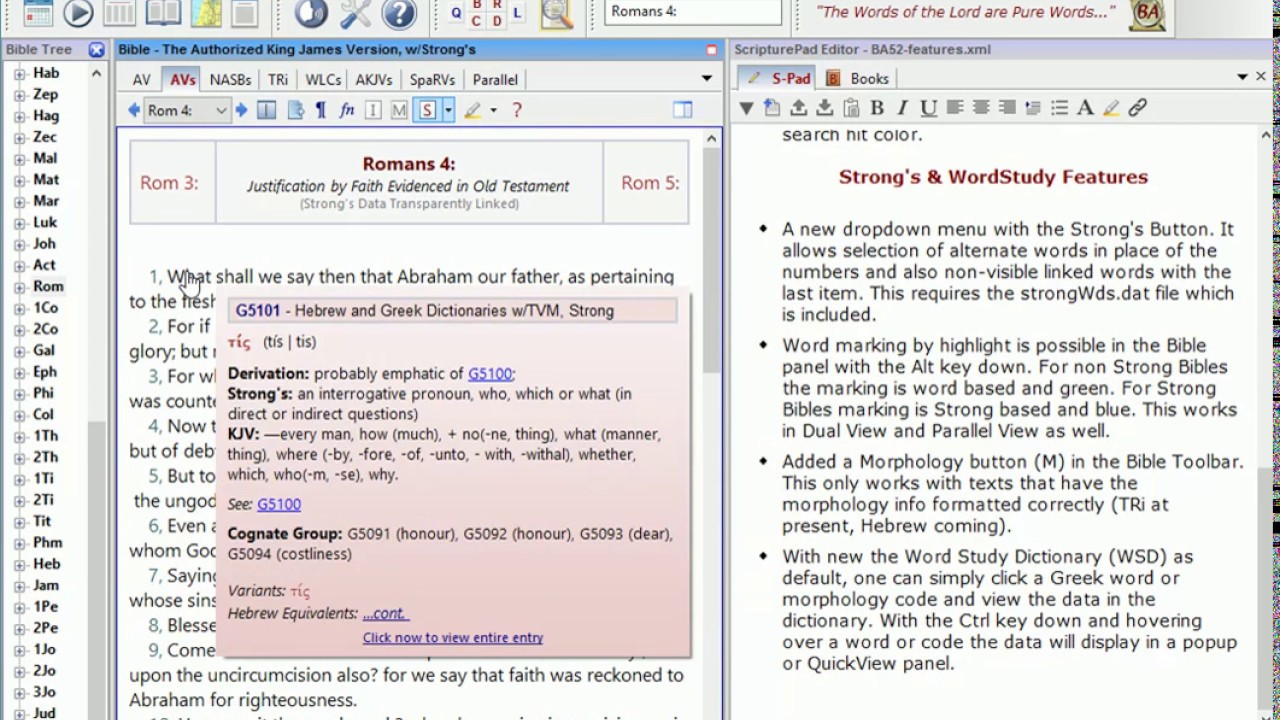 Bible Analyzer v5.2 - Part 2 - Word Study Features