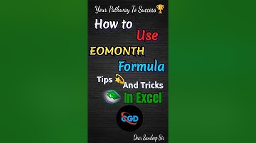 How to use eomonth formula in excel tips and tricks 💫💯❤️ #exceltips #tutorial