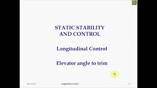 4. Longitudinal Control: Flight Dynamics and Control Lecture
