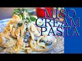 MISO CREAM PASTA RECIPE/ VEGAN JAPANESE FOOD RECIPE / In 15mins!/ mushroom lover! Try this!/ヴィーガンパスタ