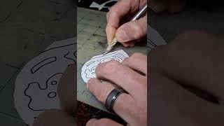 Cutting out Cloaked Pumpkin transfers for Halloween Ornament Small Holiday Business Handmade  Items