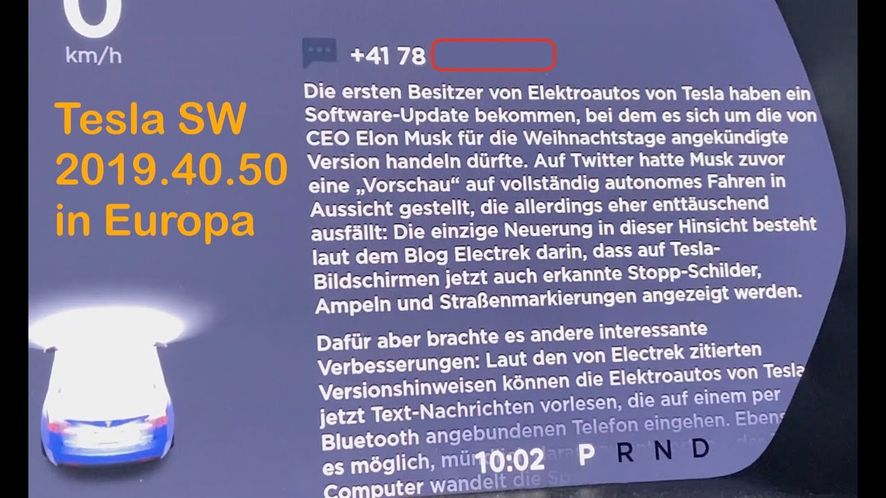 Tesla SW 2019.40.50 - Drei interessante Features