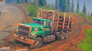 Ford LTL 9000 | Transportando Troncos en Monte Logmore | American Wilds screenshot 2