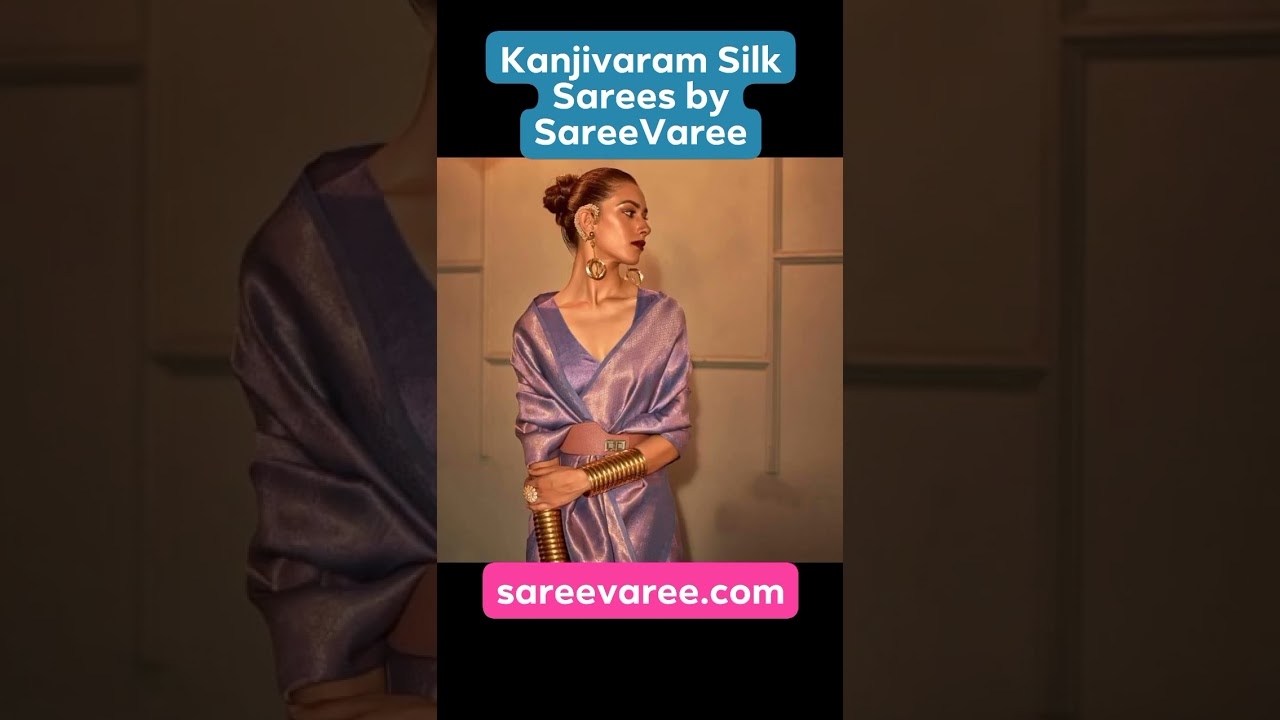 Kanjivaram Silk Sarees by SareeVaree handloom weaving is a beautiful traditional Indian silk saree.