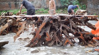 Process teak root console table furniture 125cm | indoteakroot.com