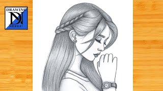 How To Draw A Girl Face With Hair Style Pencil Sketch For Beginner Girl Drawing Drawing