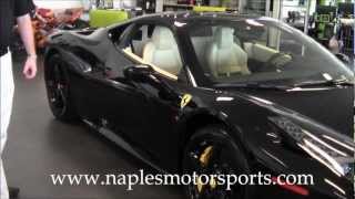 Www.naplesmotorsports.com 2012 ferrari 458 italia, nero exterior, w/
cream interior, afs system, yellow painted brake calipers, carbon
fiber driving zone + l...