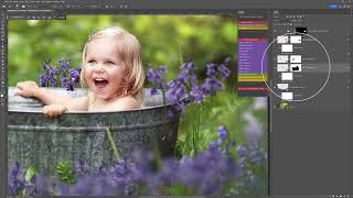 Dropping flower overlays in Photoshop to enhance & create a gorgeous finished scene in a few minutes