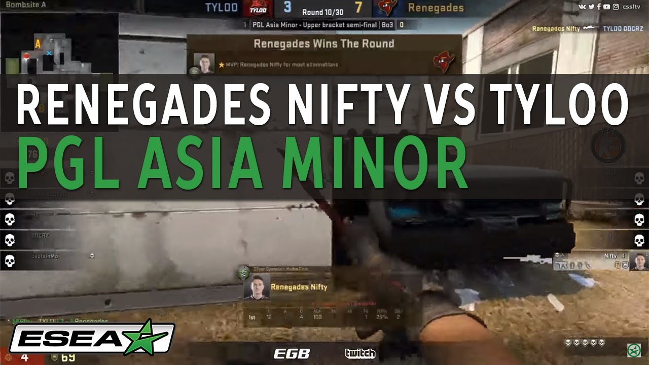 Renegades Nifty Crucial 1v5 Clutch vs TyLoo at the PGL Asia Minor Championship
