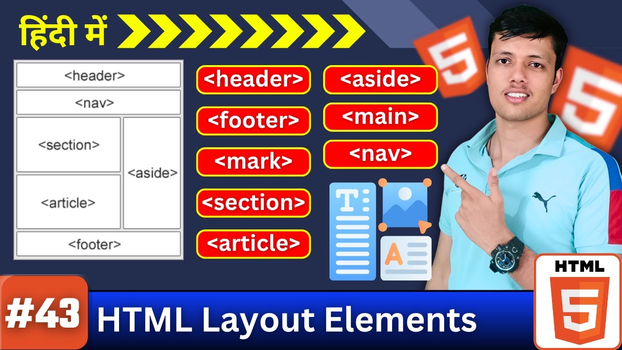 Ep. 43 || What are Layout Elements in HTML? | HTML Layout Tags ...