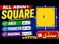 All About Square | Perimeter, Diagonal, and Are of Square. #maths #geometrydash #science #viral