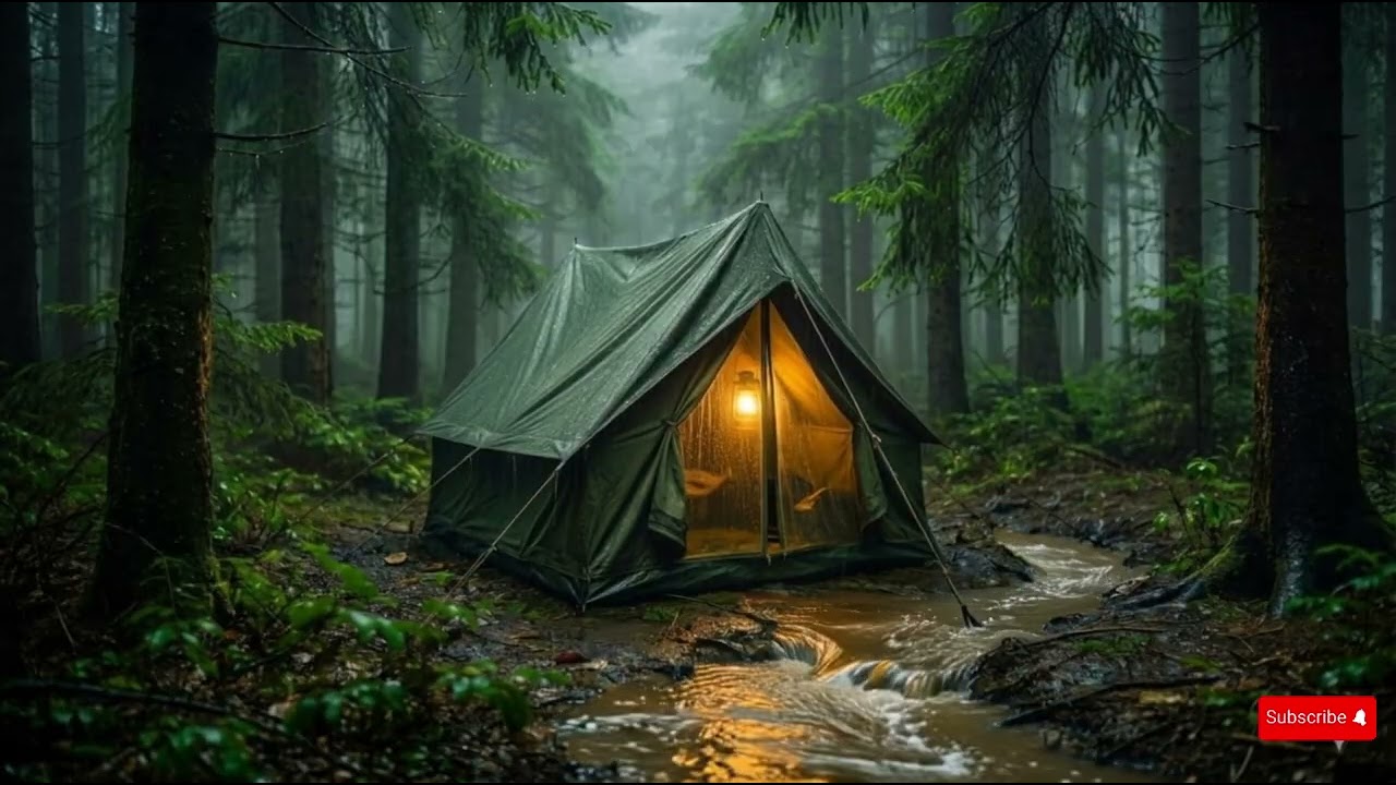 6 Hours Rain in a Forest Tent 🌧️ Cozy Night Ambience for Deep Sleep