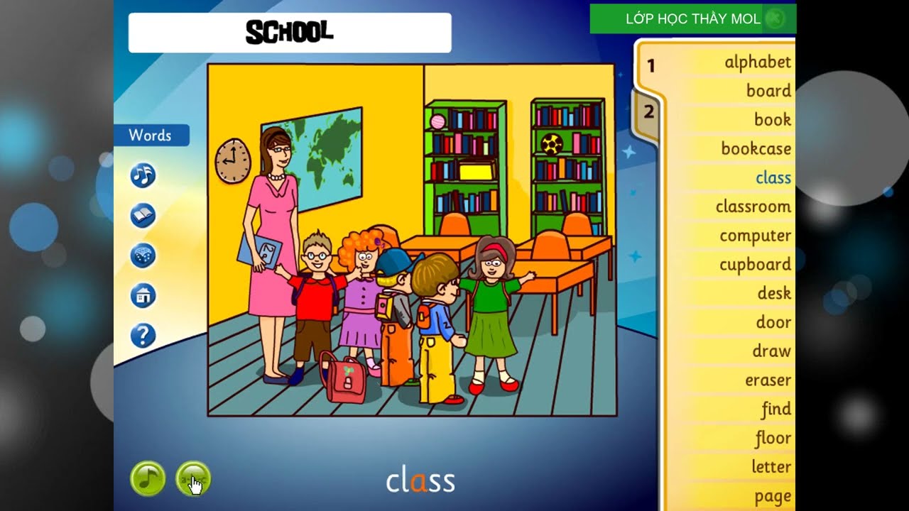 SCHOOL 1 - STARTERS Word Lists - Từ vựng luyện thi tiếng Anh | Lớp Học Thầy Mol