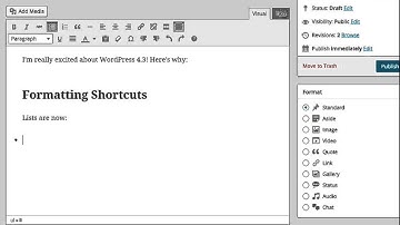 Formatting Shortcuts in WordPress 4.3