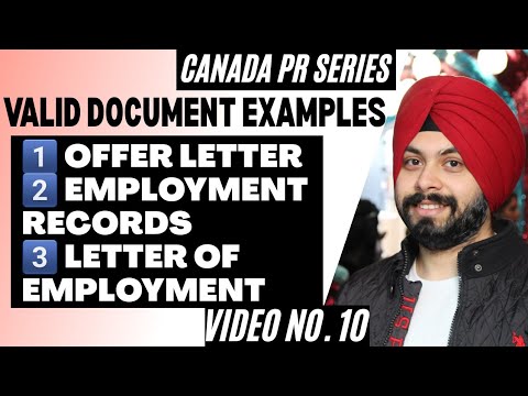 Employment documents + Samples, Templates for Canada PR - Letter of Employment, Employment Records