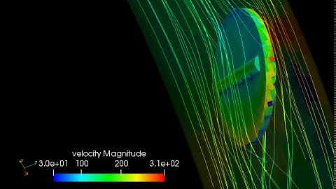 Transient simulation of  flow over a throttle body (Velocity Lines)