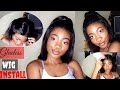 INSTALLING AND STYLING MY LACE FRONT BOB WIG WITHOUT GLUE #Glueless wig install