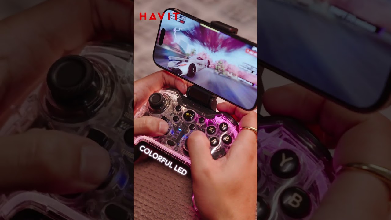 Havit G158bt Pro Transparent RGB Mobile Gamepad.