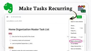 How to Create a Recurring Tasks in Evernote (Auto Task Reminders)