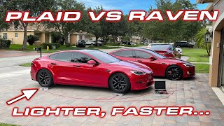 TESLA PLAID vs RAVEN * Weighed, measured and...