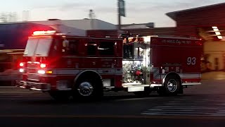 LAFD Engine 93, Engine 293 and Rescue 93 Responding