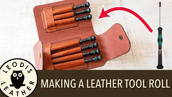 Leather tool roll bag making. Leather craft PDF pattern 