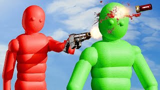 Dynamic NPCs Fight with weapons in Realistic Simulations! (with Active Ragdoll Physics)