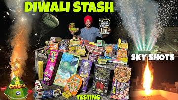 DIWALI STASH TESTING 2025 😱 50,000 De SKY SHOT , Anaar , Helicopter , Cock sky shot 