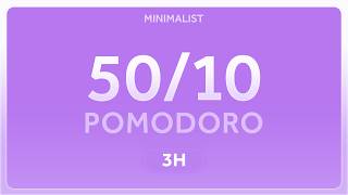 50/10 Pomodoro Timer | Alerts Only | 3 Hours | Productivity · Study · Deep Work