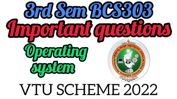 VTU 2022 Scheme 3rd Sem BCS303 Important questions #rd_creation1416