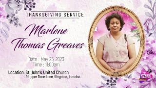 Thanksgiving Service for the Life of Marlene Thomas Greaves