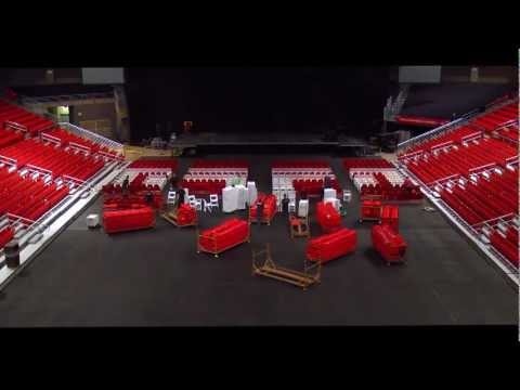 Set up for the 125thIncorrect posturemencement exercises has already begun