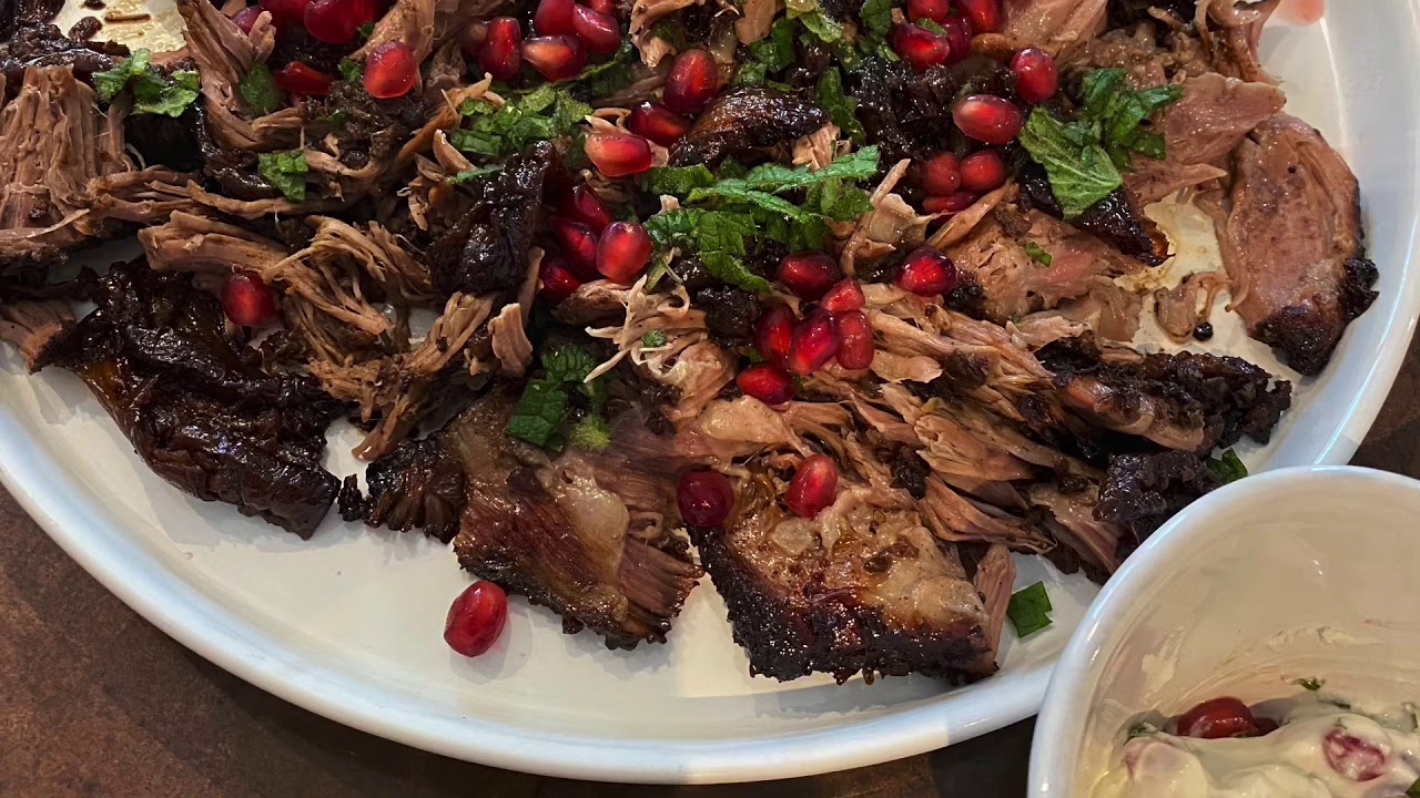 Slow roasted lamb shoulder with pomegranate - YouTube