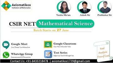 CSIR NET Dec 2022 | Batch Launch | Mathematical Science | Free of Cost Course on Real Analysis