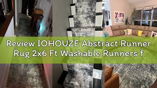 Review IOHOUZE Abstract Runner Rug 2x6 Ft Washable Runners for Hallways, Non Slip Kitchen Runner Pri