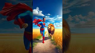 Superman Chased by a Lion Evolution #viral #spiderman #marvel #avengers #superhero