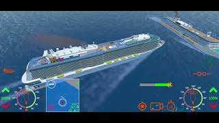 Cruise ship simulation and collisions in ship mooring 3d