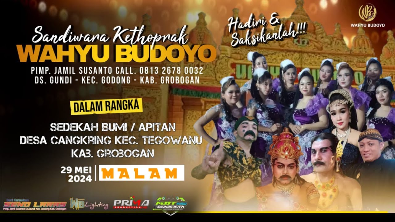 🔴LIVE KETHOPRAK 'WAHYU BUDOYO' (PURWODADI) // CANGKRING-TEGOWANU, 29 MEI 2024