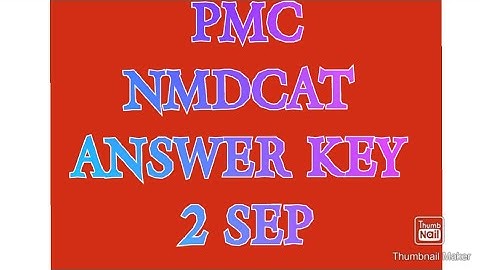 pmc nmdcat Answer key 2 sep 2021