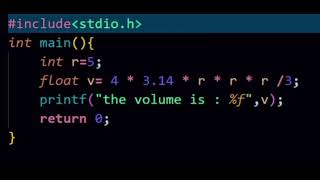 Volume of the sphere #c programming 